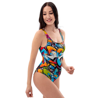 Dark Graffiti  1PC Swimsuit