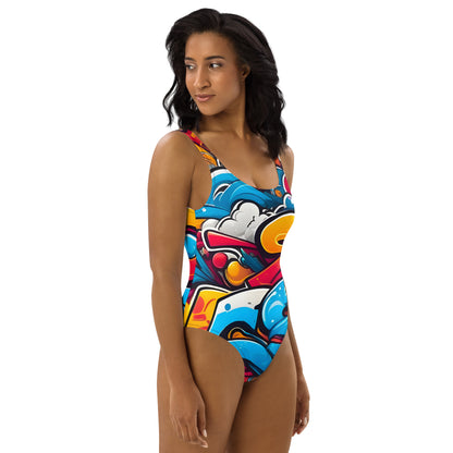 Cute Graffiti 1PC Swimsuit