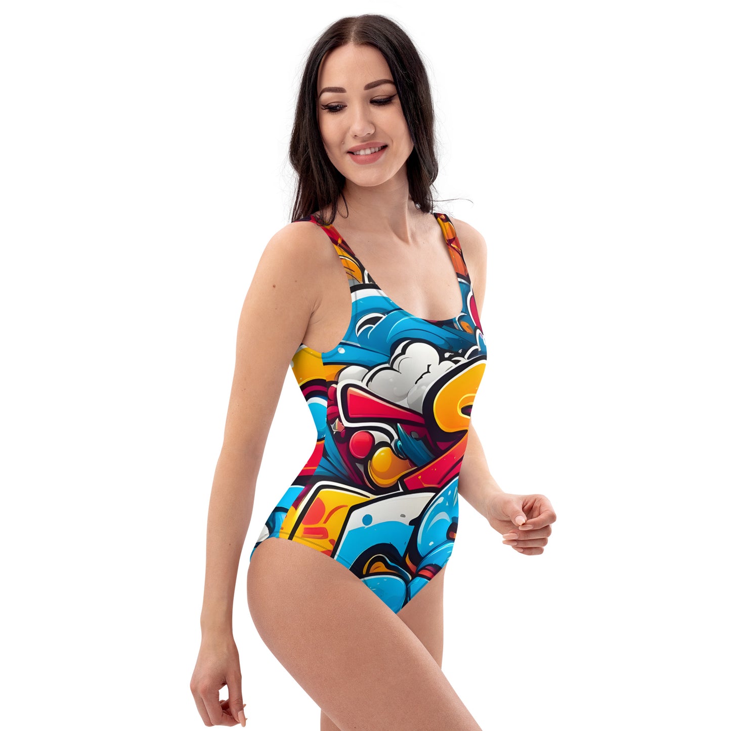 Cute Graffiti 1PC Swimsuit