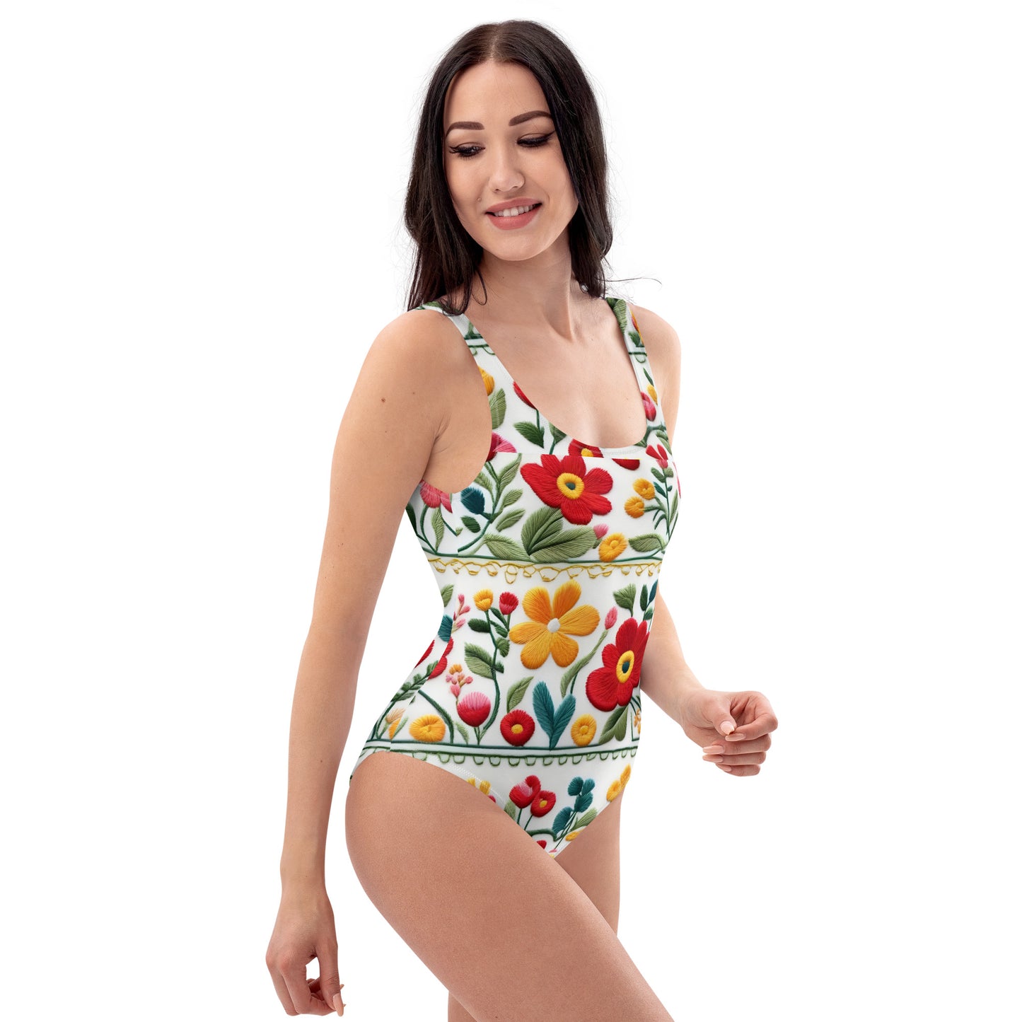 Happy Floral 1PC Swimsuit