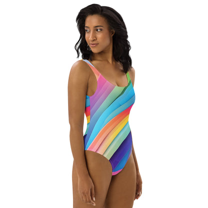 Rainbow Abstract 1PC Swimsuit