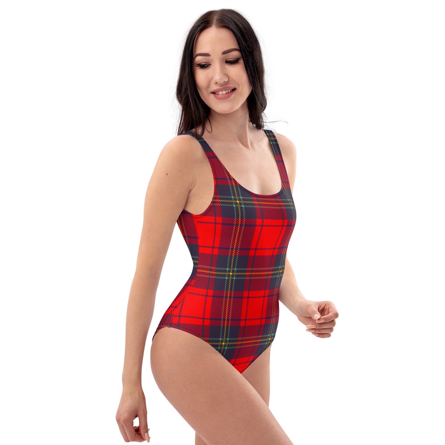 Red Plaid 1PC Swimsuit