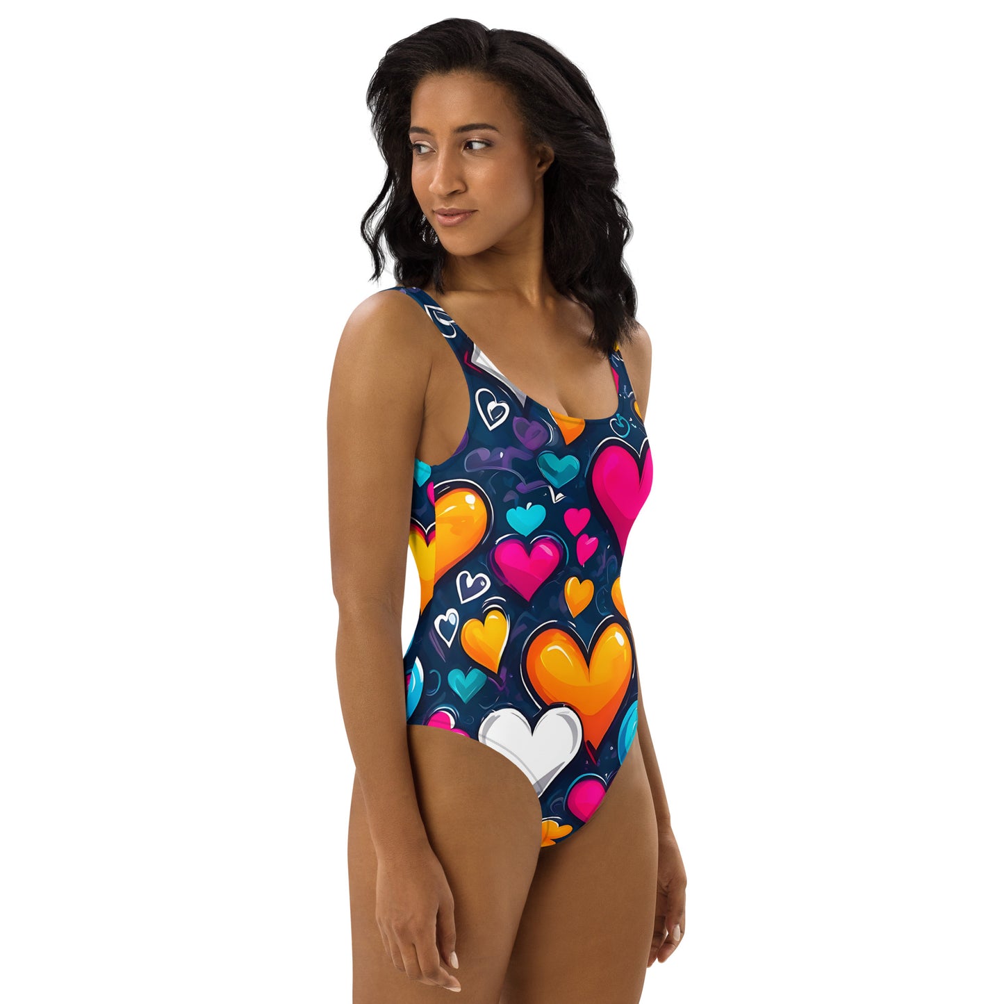 Colorful Hearts 1PC Swimsuit