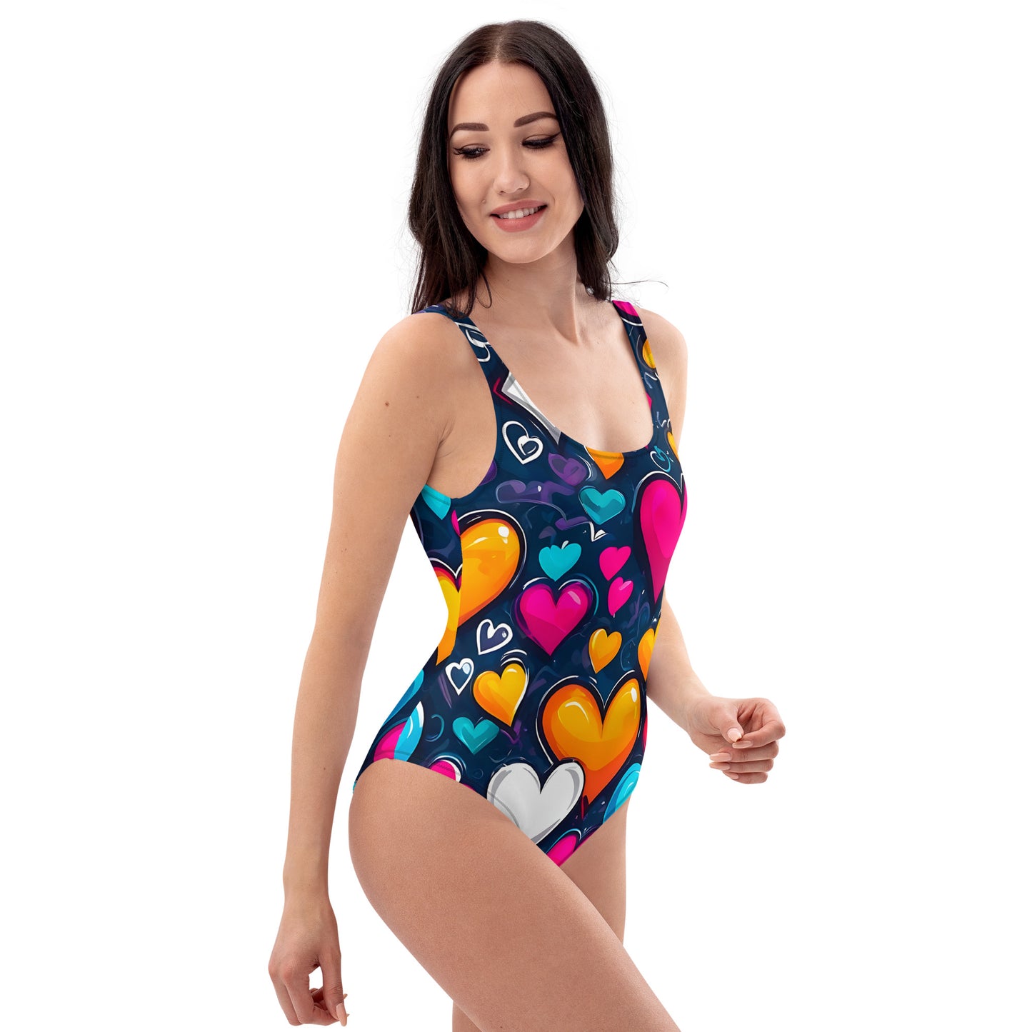 Colorful Hearts 1PC Swimsuit