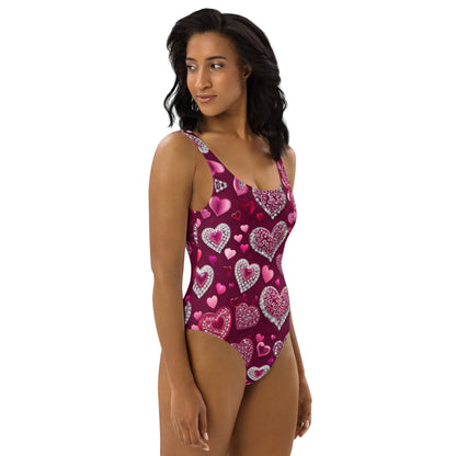 Diamond Hearts 1PC Swimsuit