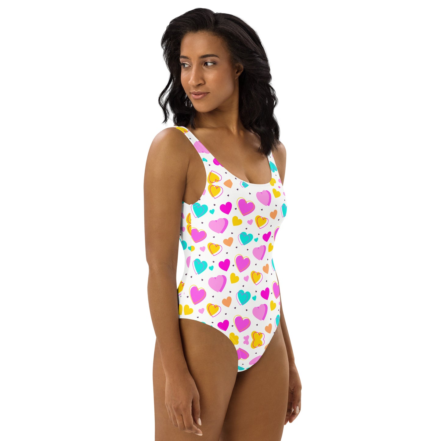 Sweet Colorful Hearts 1PC Swimsuit