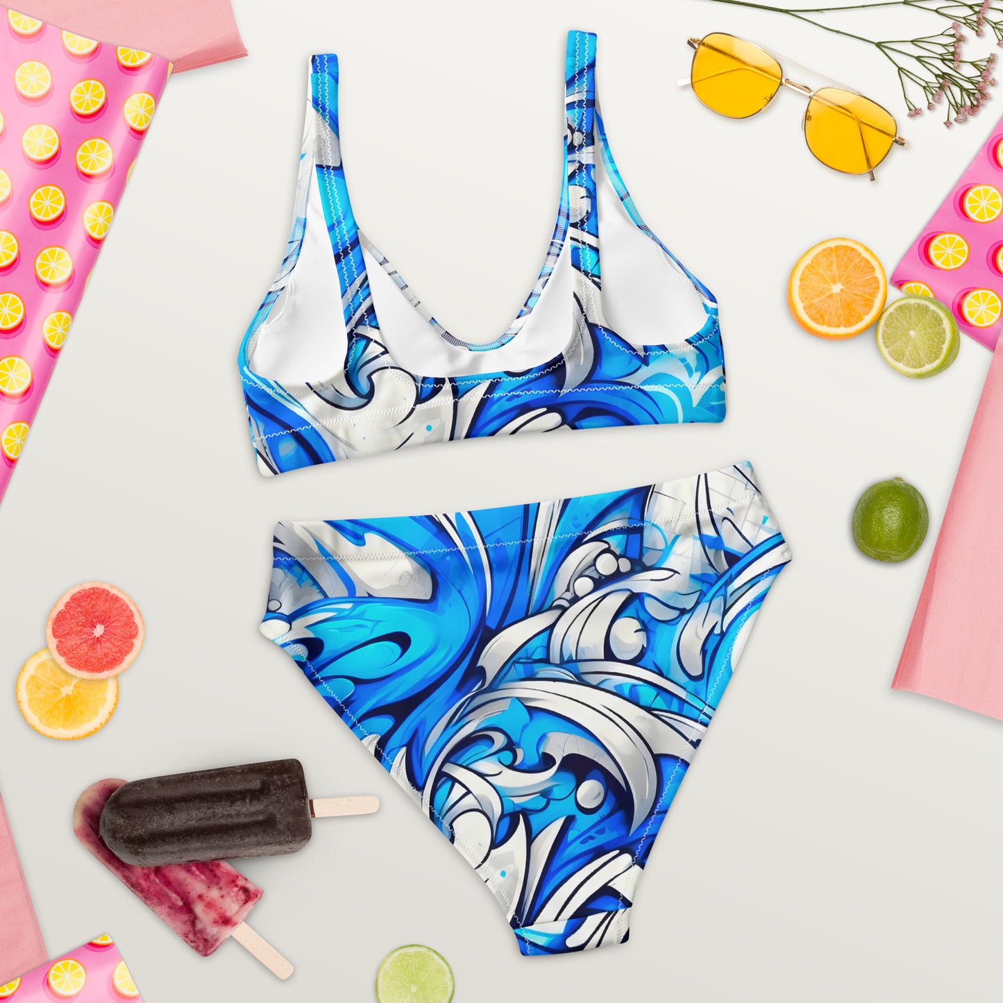 Blue Graffiti Art 2PC Swimsuit