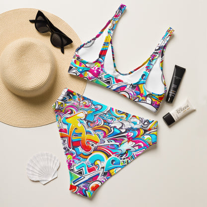 Colorful Graffiti Art 2PC Swimsuit