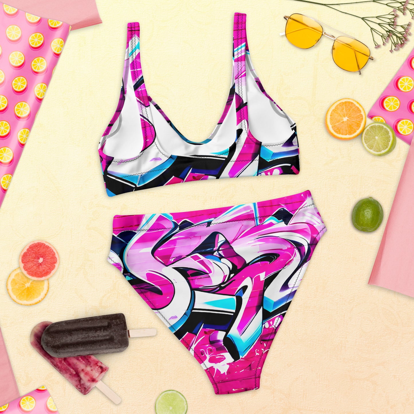 Purple Graffiti Art 2PC Swimsuit