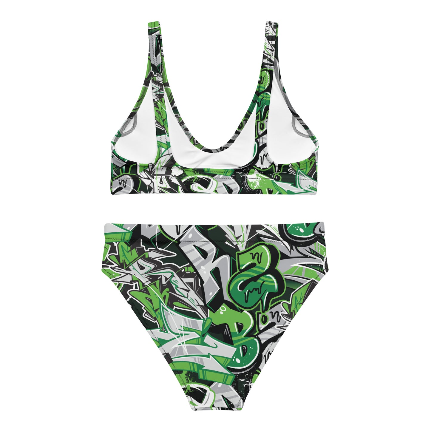 Green Graffiti Art 2PC Swimsuit