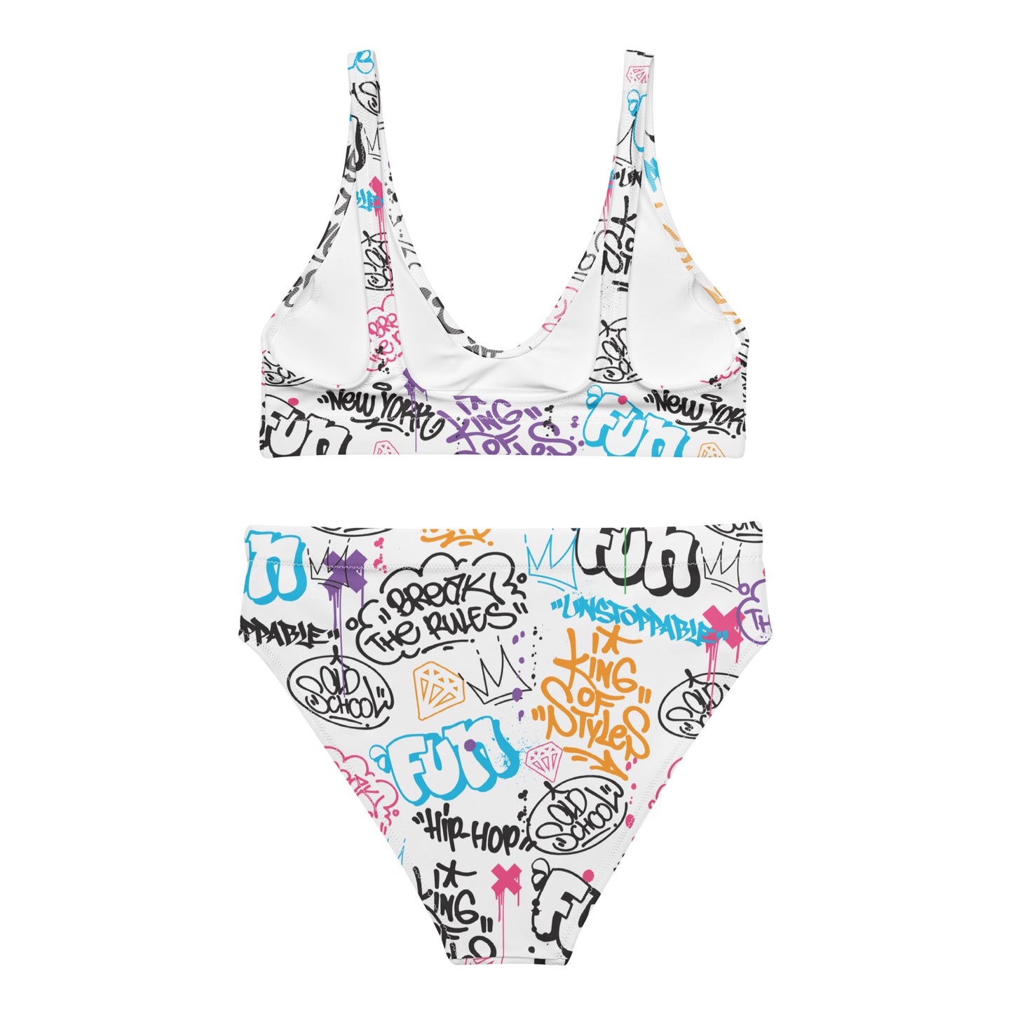 White Graffiti Art 2PC Swimsuit