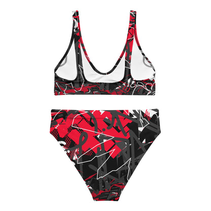 Black and Red Graffiti Art 2PC Swimsuit