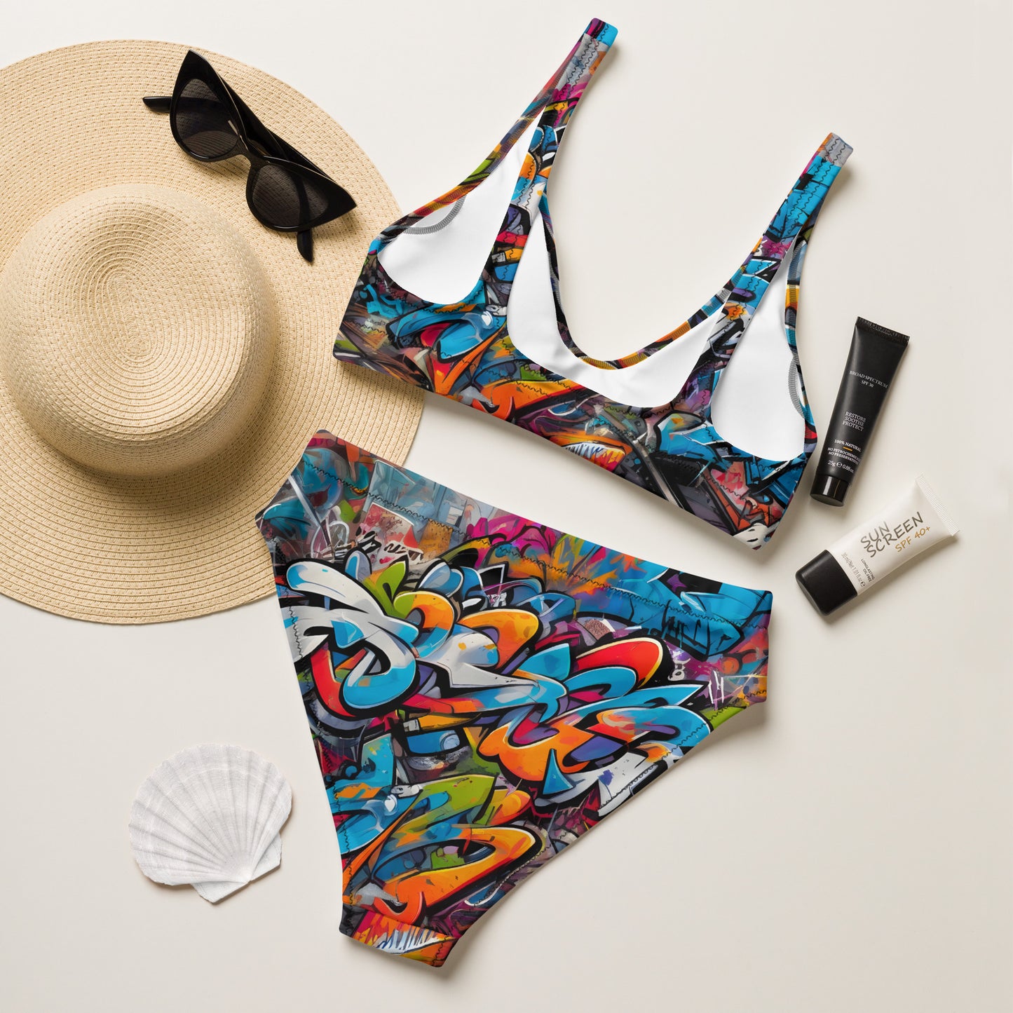 Dark Graffiti 2PC Swimsuit