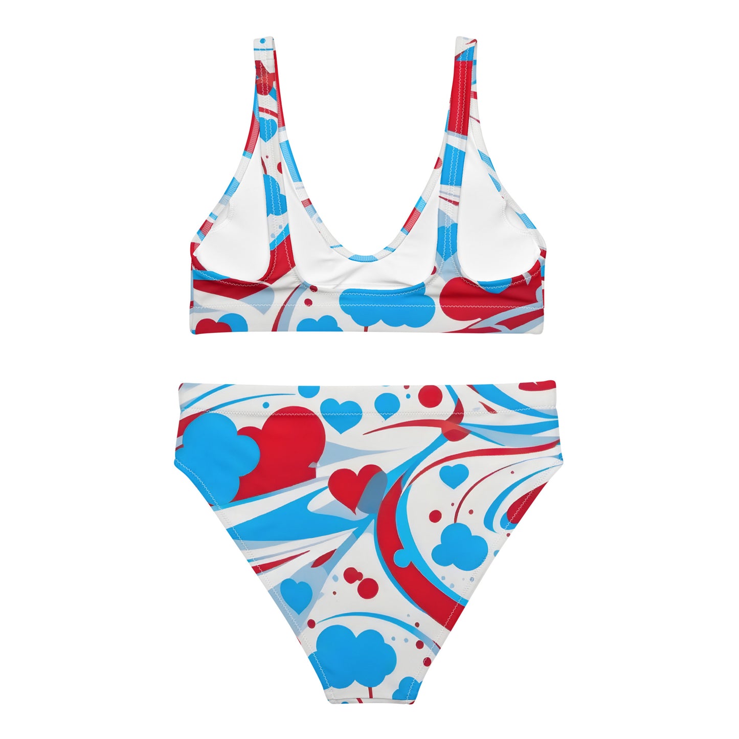 Cute Red and Blue Graffiti 2PC Swimsuit