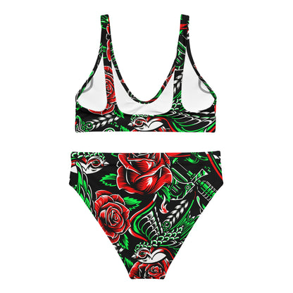 Rose and Bird Floral 2PC Swimsuit