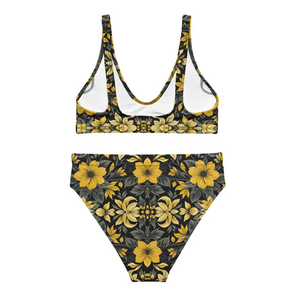 Black and Yellow Floral 2PC Swimsuit