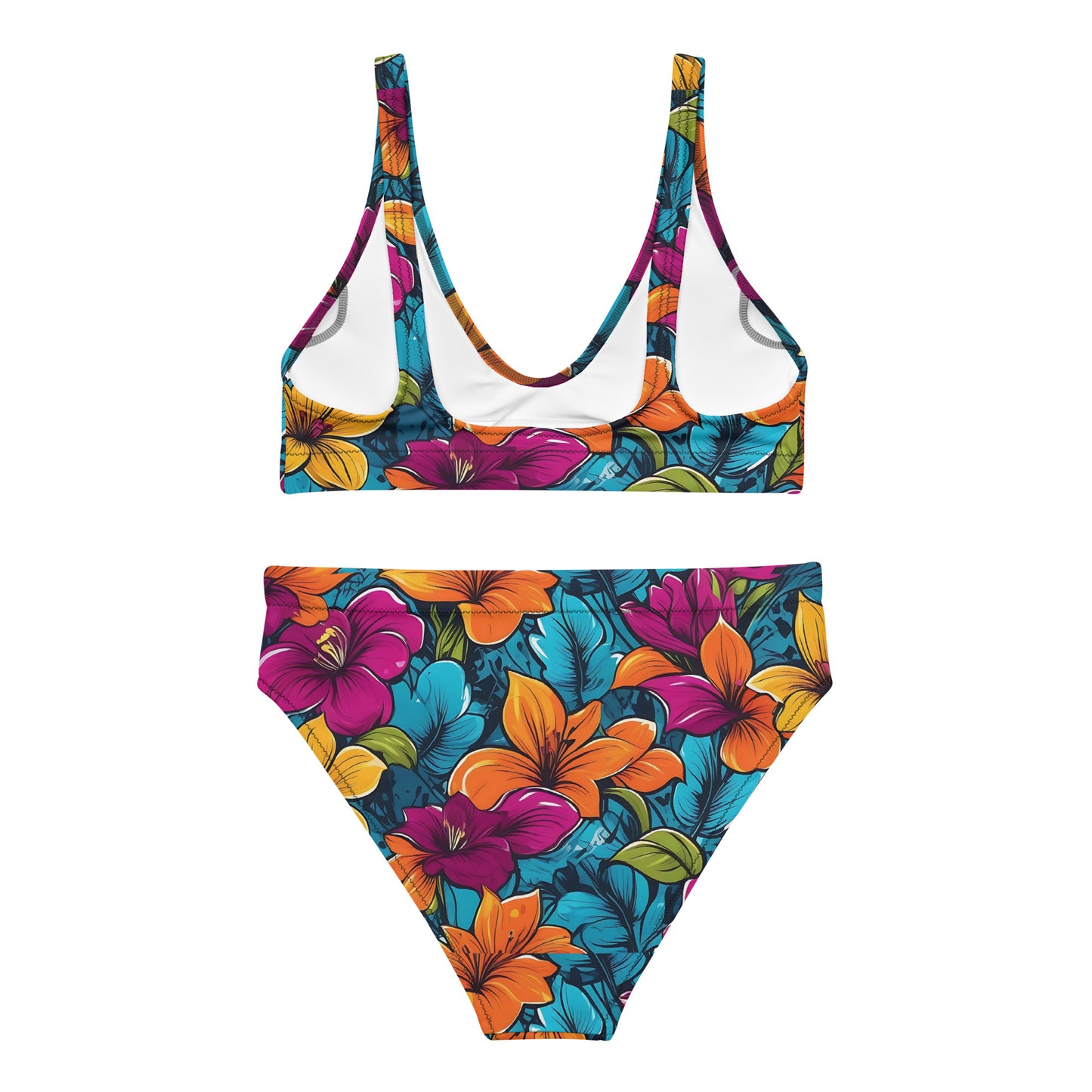 Colorful Flowers Floral 2PC Swimsuit