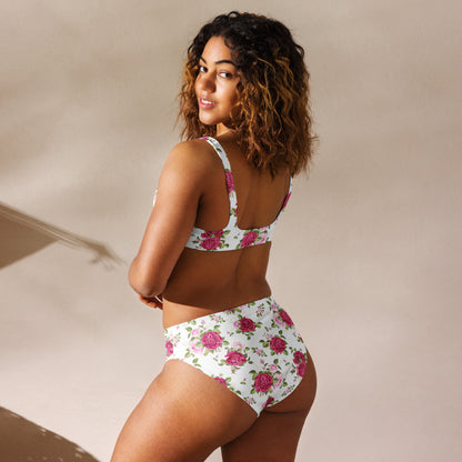 Pink Roses Floral 2PC Swimsuit