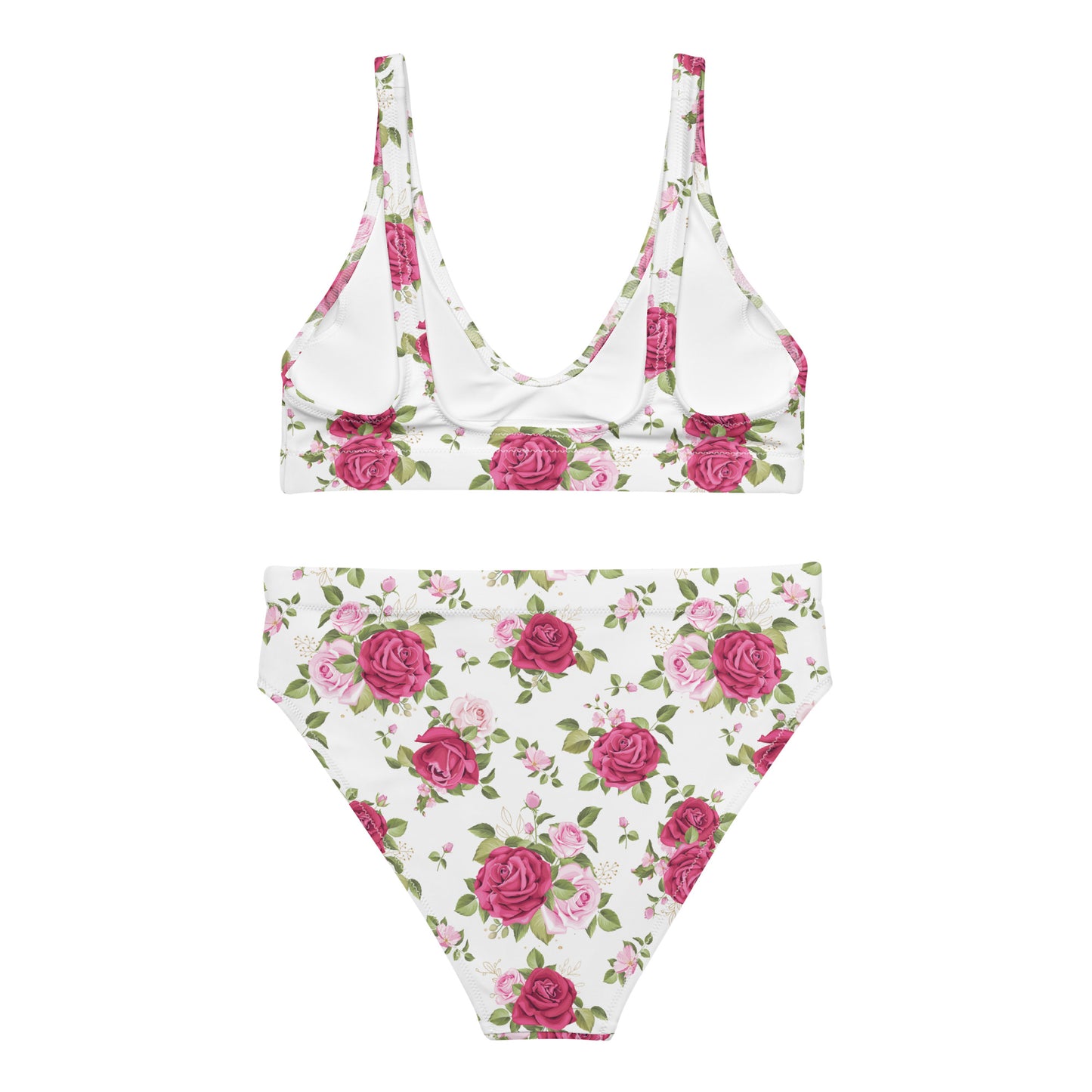 Pink Roses Floral 2PC Swimsuit