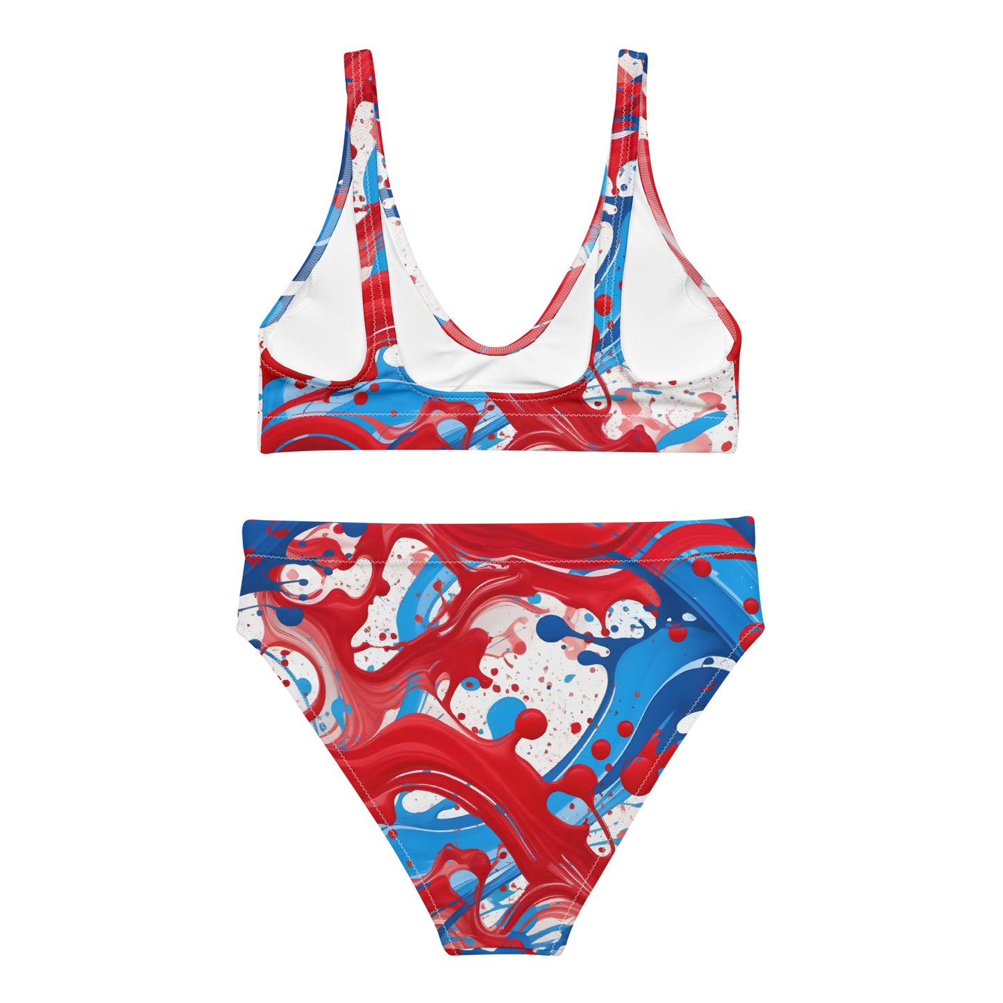 Red and Blue Splash Art 2PC Swimsuit