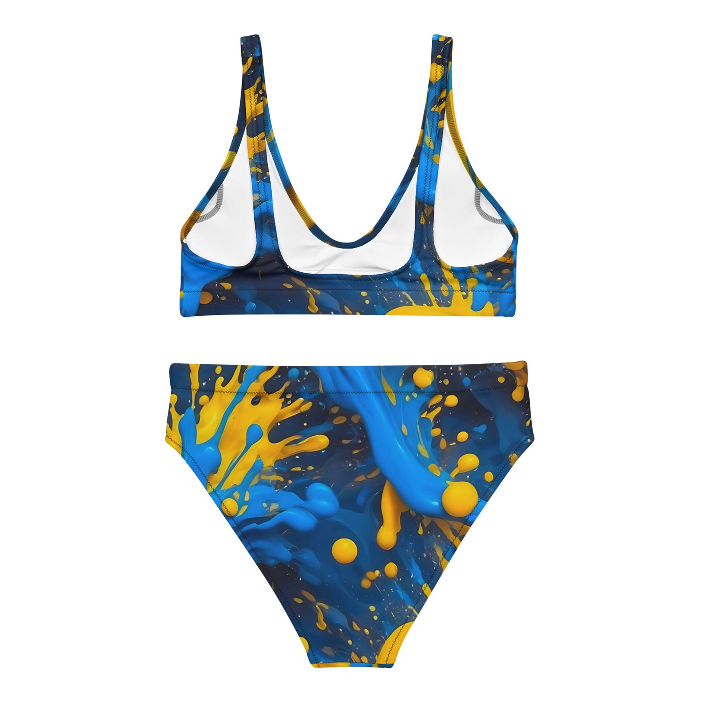 Blue and Yellow Splash Art 2PC Swimsuit