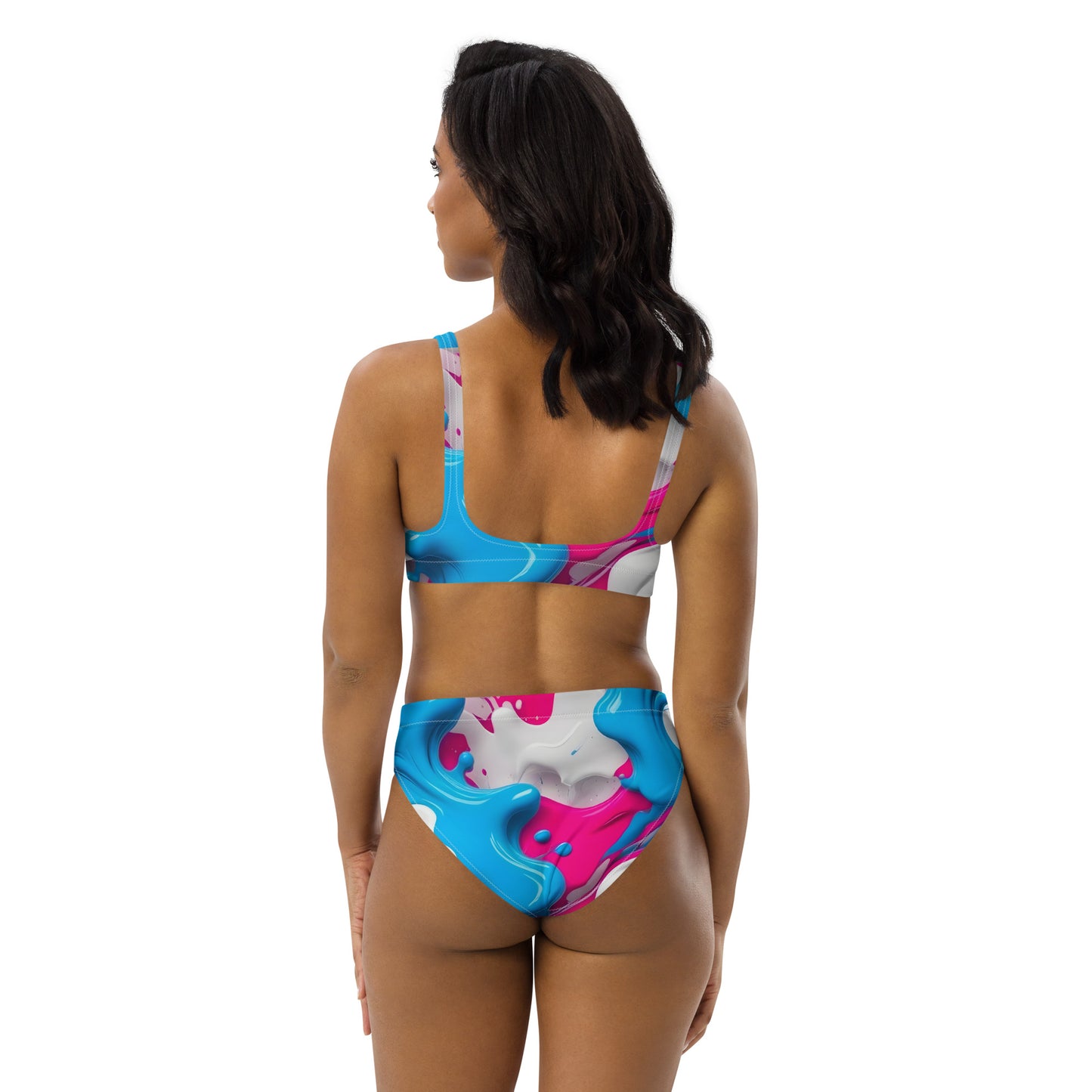 Pink and Blue Splash Art 2PC Swimsuit