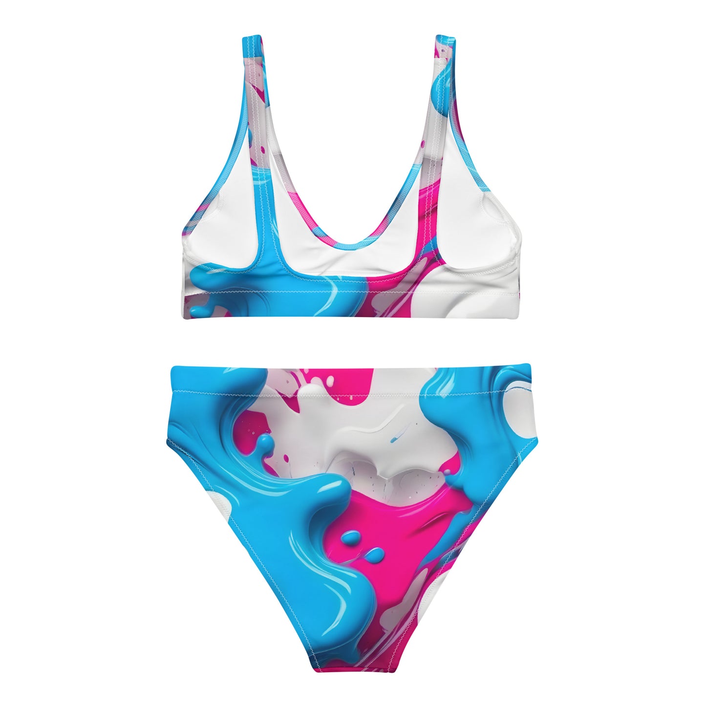 Pink and Blue Splash Art 2PC Swimsuit