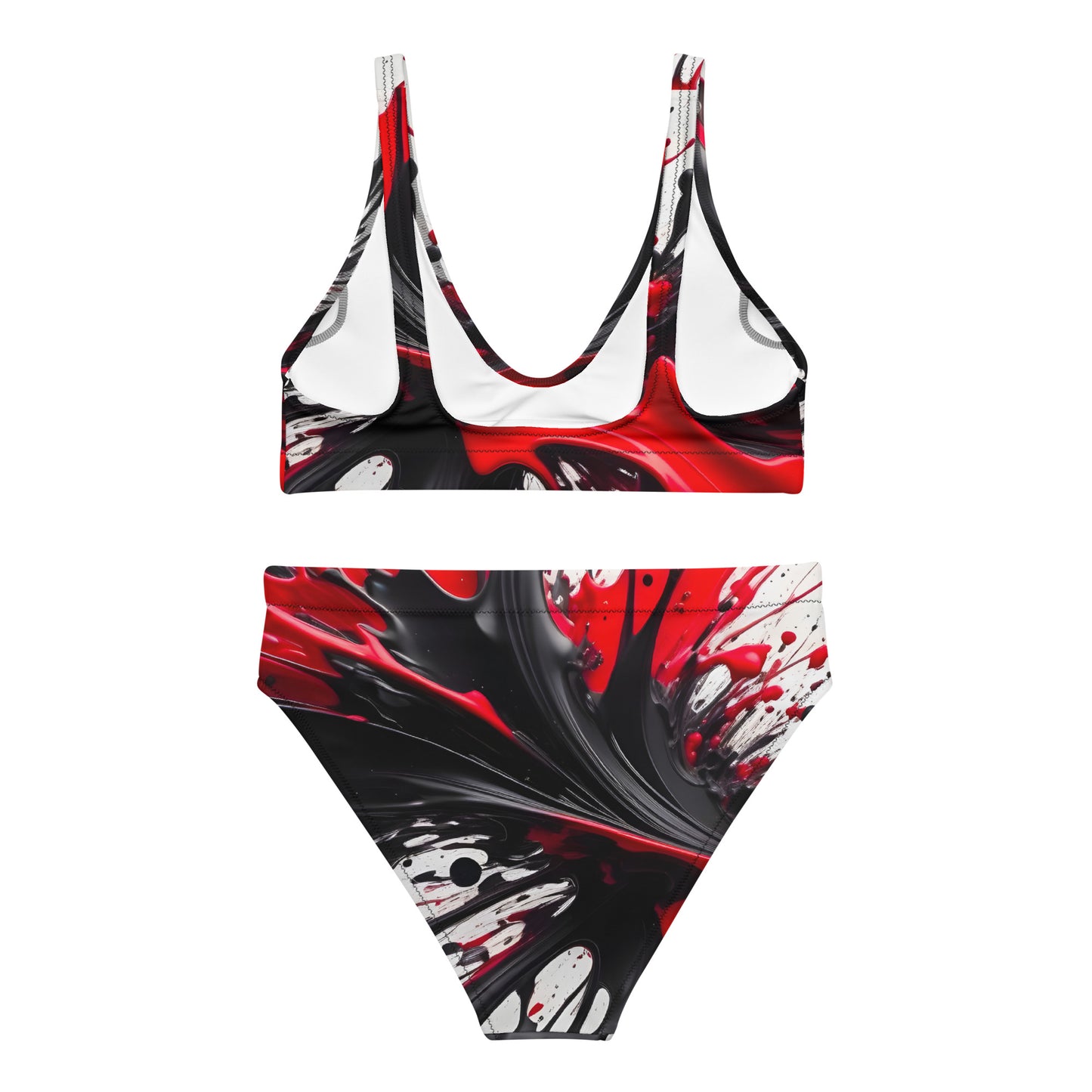 Red and Black Splash Art 2PC Swimsuit