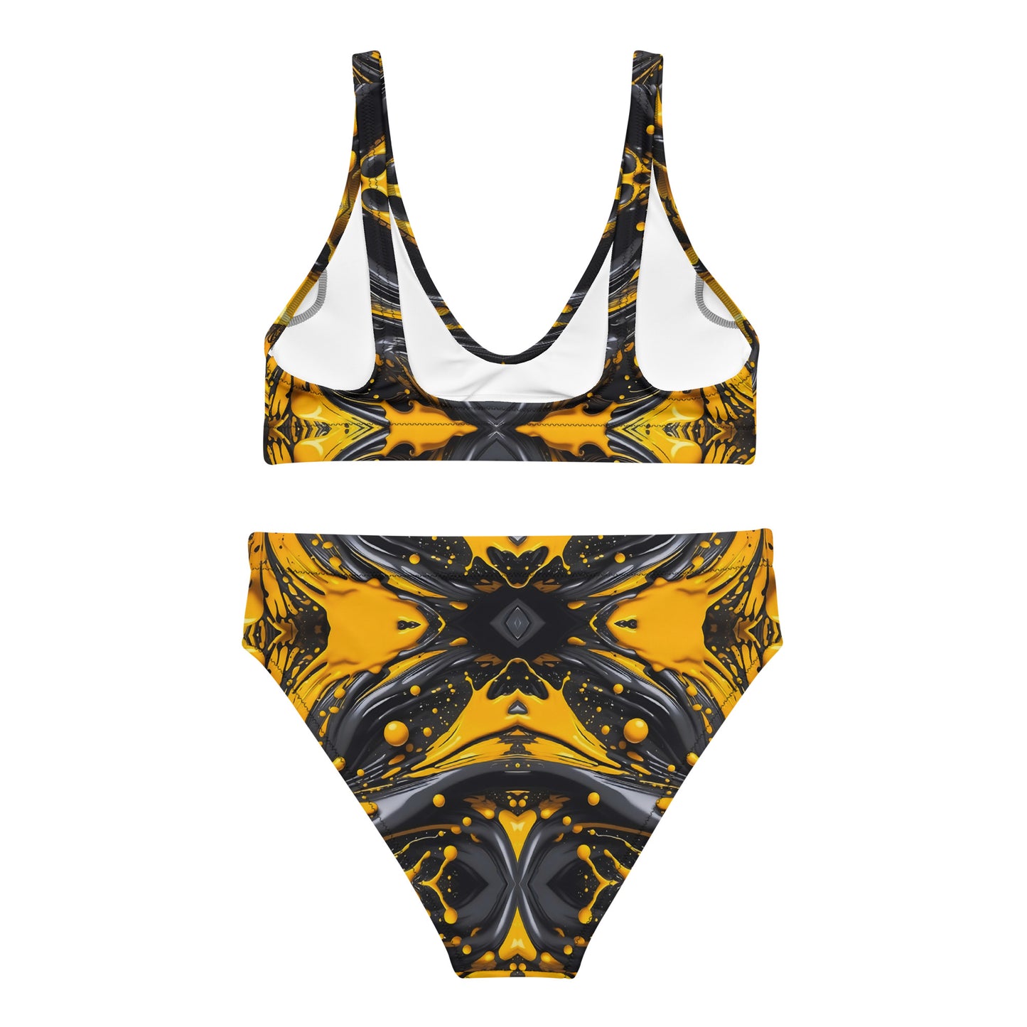 Black and Yellow Splash Art 2PC Swimsuit