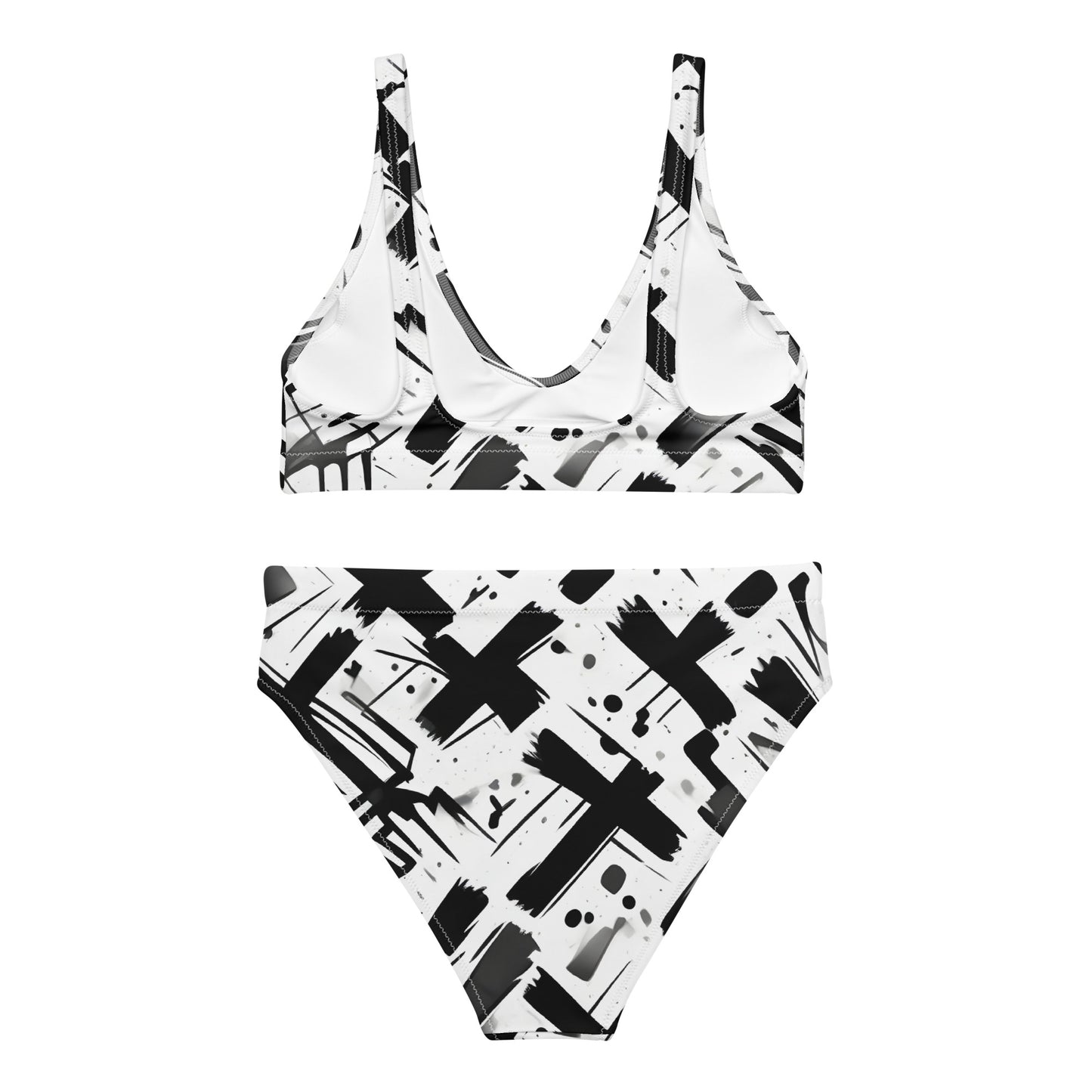 Black X on White 2PC Swimsuit