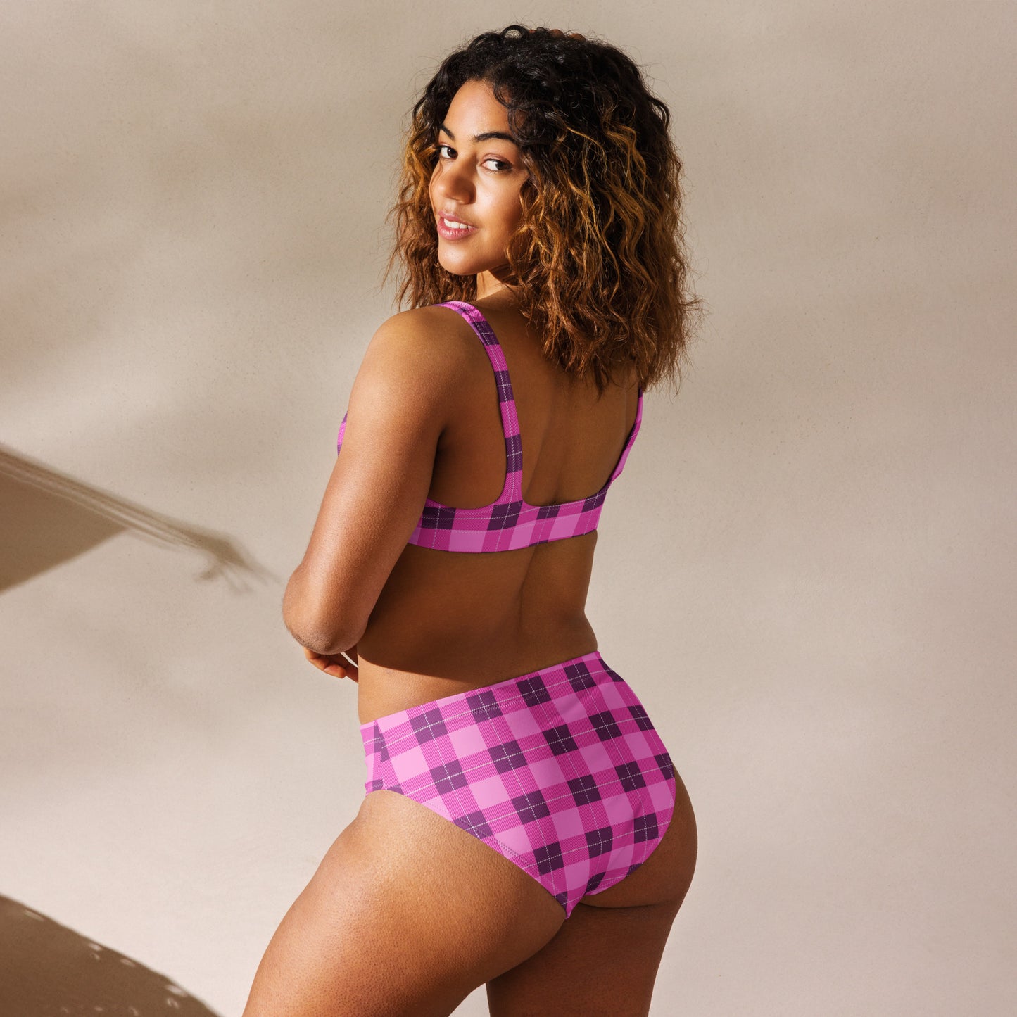 Pink Plaid 2PC Swimsuit