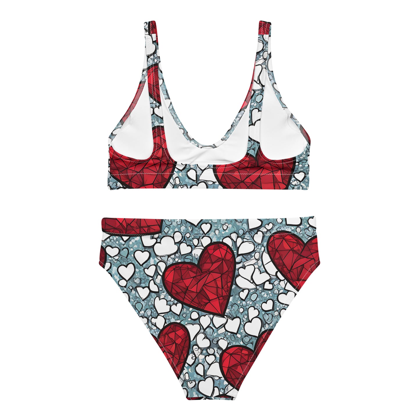 Red Hearts on White 2PC Swimsuit