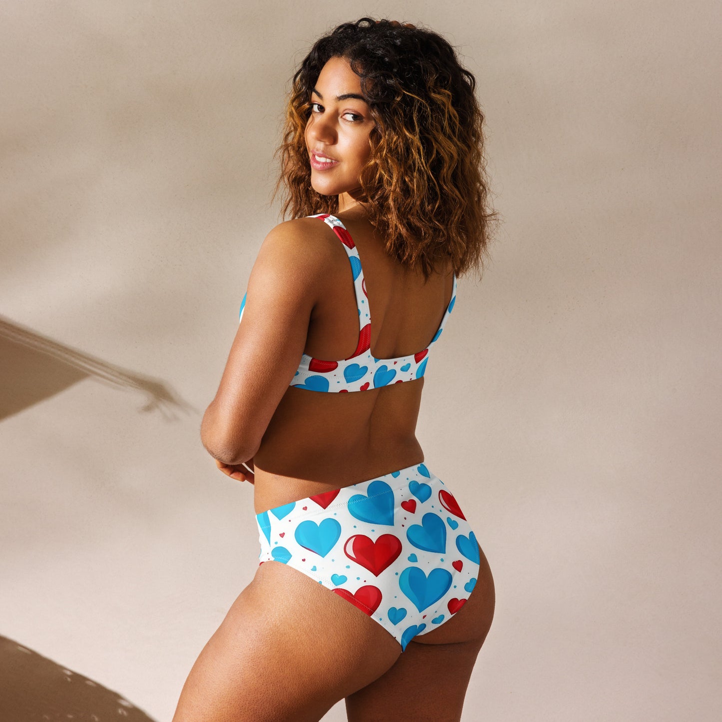 Red and Blue Hearts Cute 2PC Swimsuit