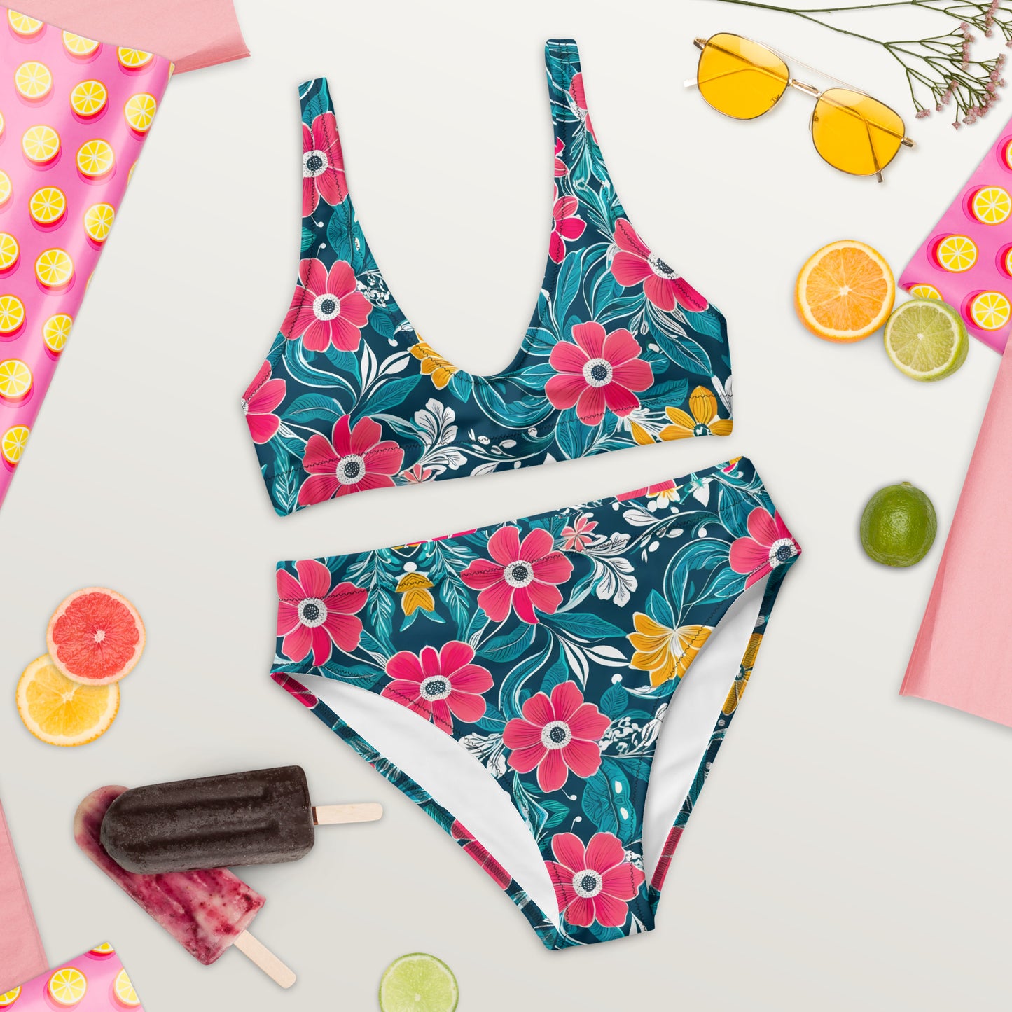 Simple Floral 2PC Swimsuit