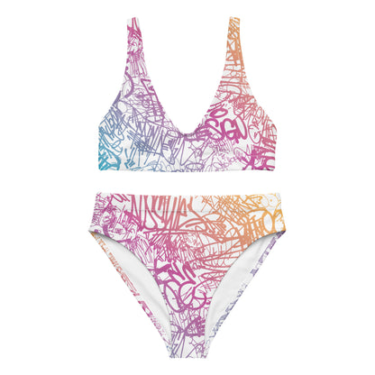 Positive Colorful Graffiti Art 2PC Swimsuit