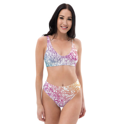 Positive Colorful Graffiti Art 2PC Swimsuit