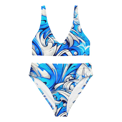 Blue Graffiti Art 2PC Swimsuit