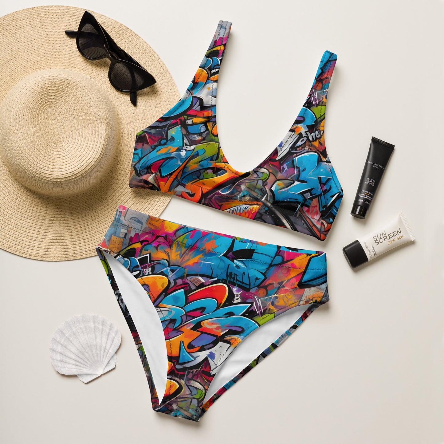 Dark Graffiti 2PC Swimsuit