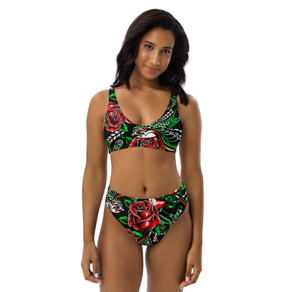 Rose and Bird Floral 2PC Swimsuit