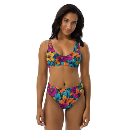 Colorful Flowers Floral 2PC Swimsuit