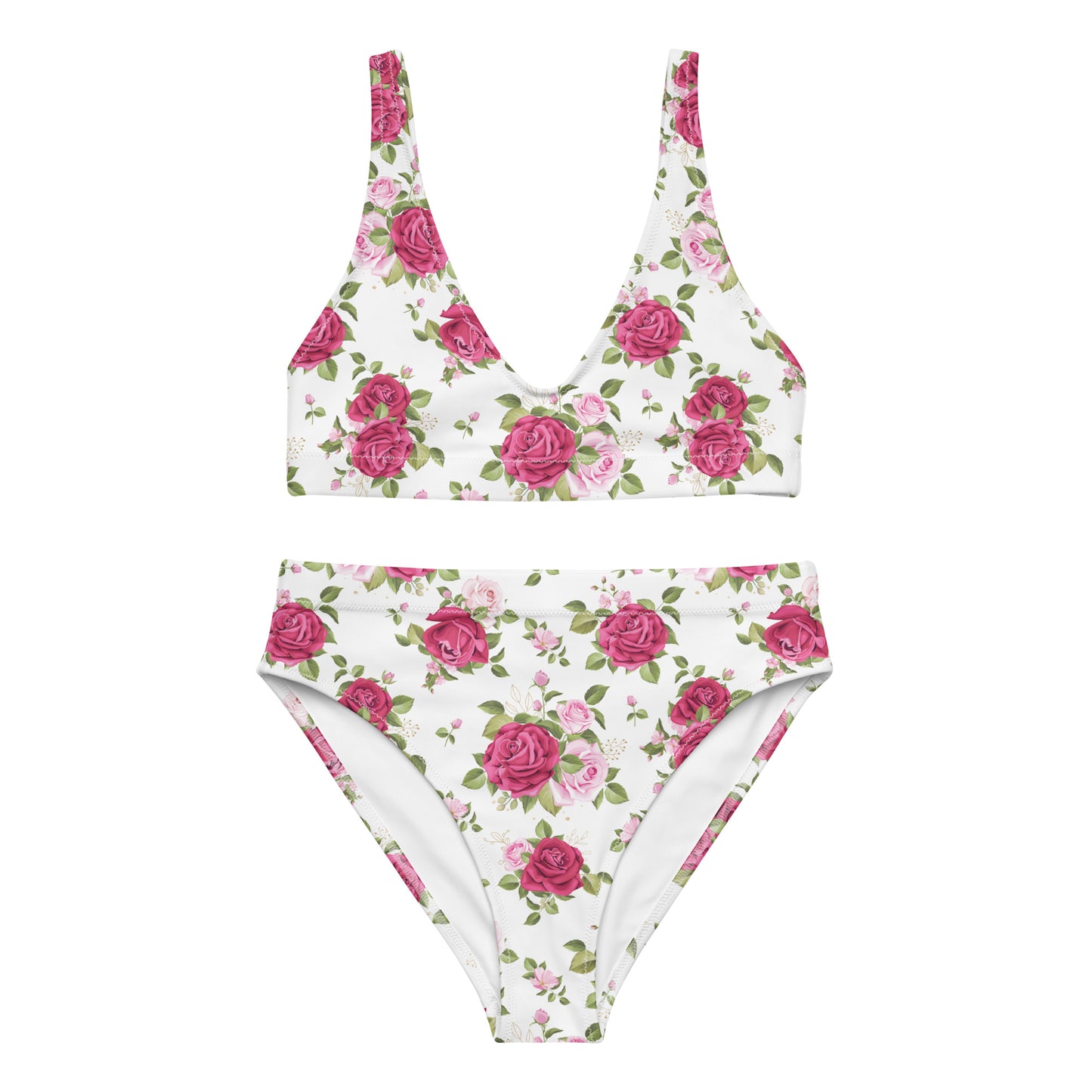 Pink Roses Floral 2PC Swimsuit