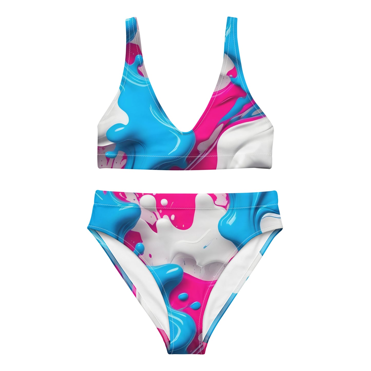 Pink and Blue Splash Art 2PC Swimsuit