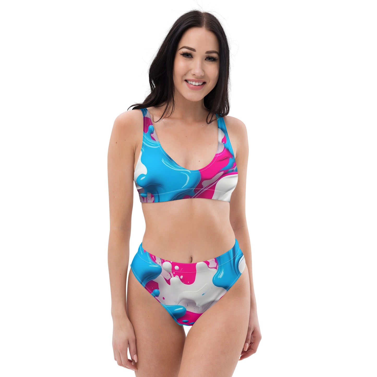 Pink and Blue Splash Art 2PC Swimsuit