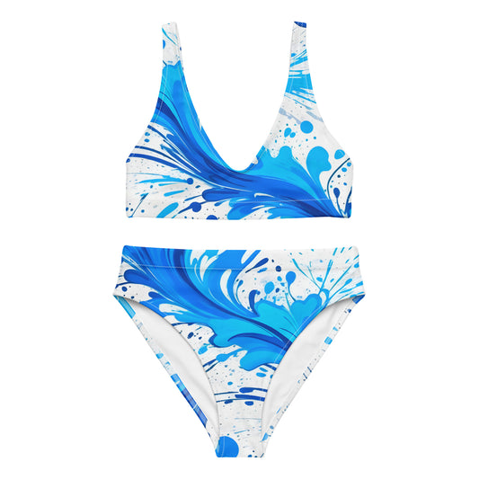 Frosty Blue Splash Art 2PC Swimsuit