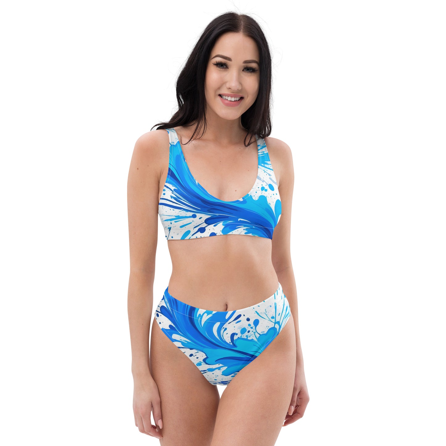 Frosty Blue Splash Art 2PC Swimsuit