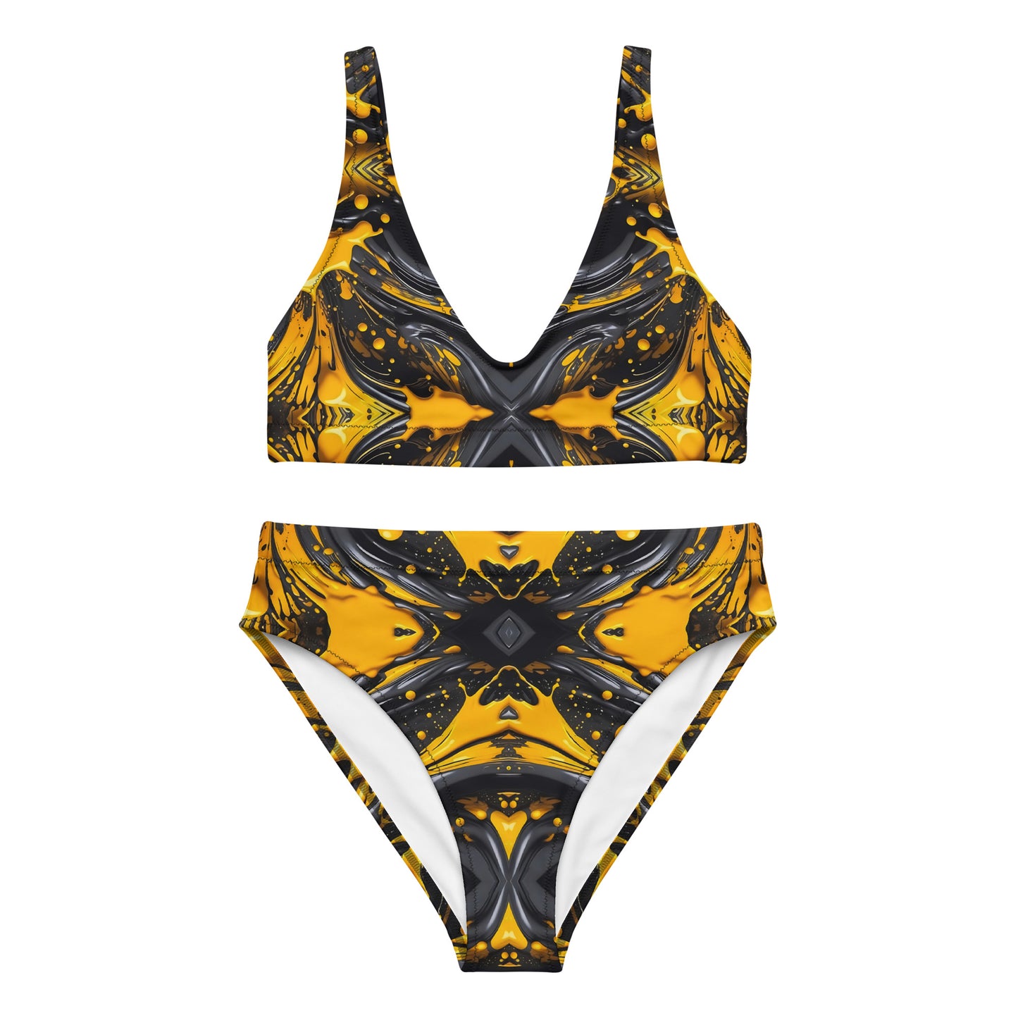 Black and Yellow Splash Art 2PC Swimsuit