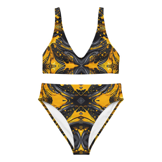 Black and Yellow Splash Art 2PC Swimsuit