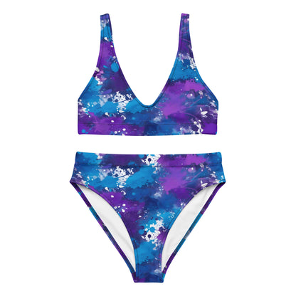 Blue and Purple Splash Art 2PC Swimsuit