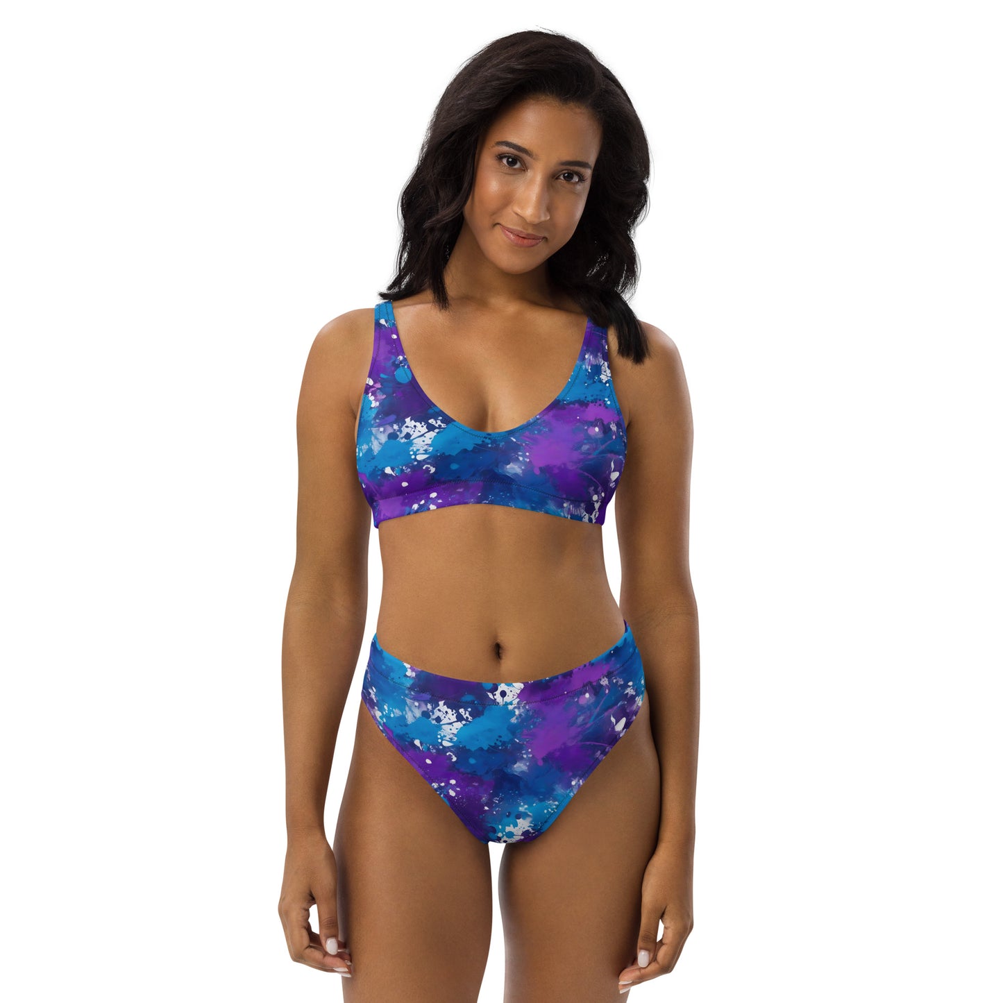 Blue and Purple Splash Art 2PC Swimsuit