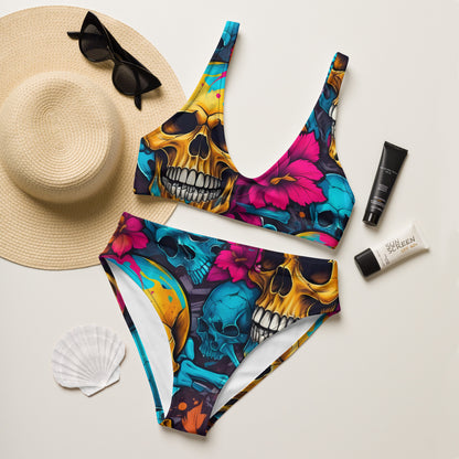 Colorful Skulls 2PC Swimsuit